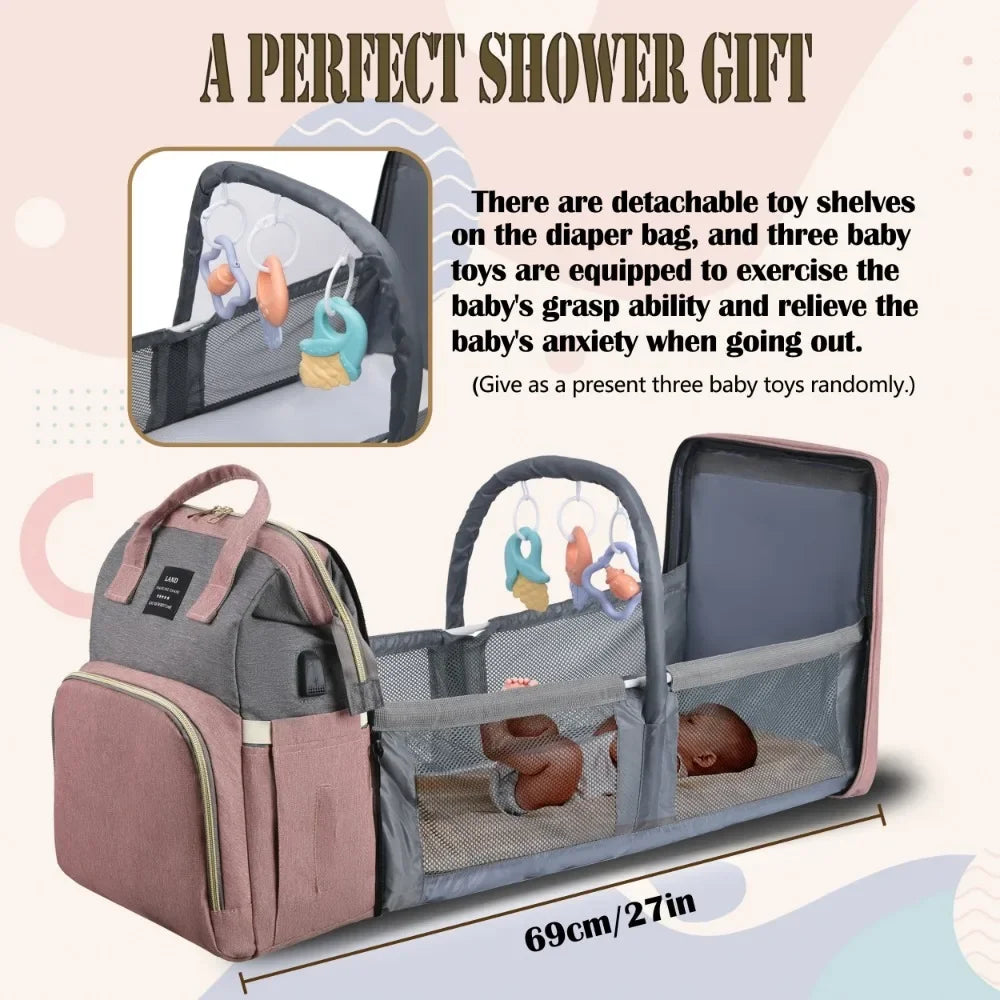 Mommy Bag Lightweight Portable Folding Crib Bed Large-capacity Travel Maternity