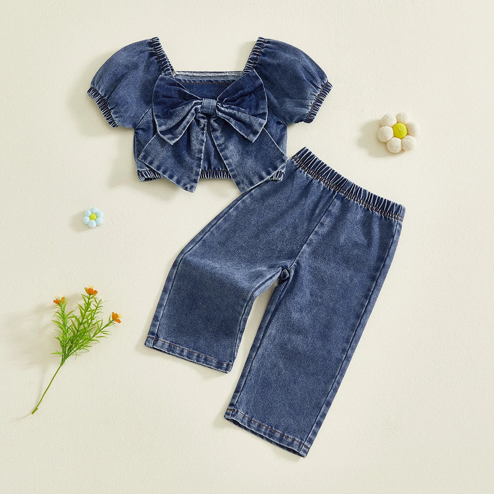 Toddler Baby Girls 2Pcs Clothing Set Denim Fashion