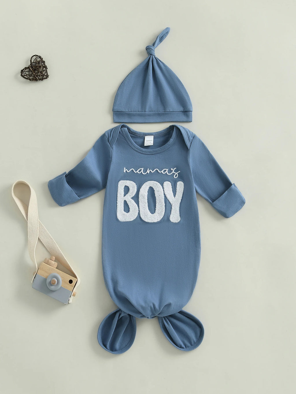 Infant Long Sleeve O Neck Letter Embroidery Sleep Sack Newborn Clothes