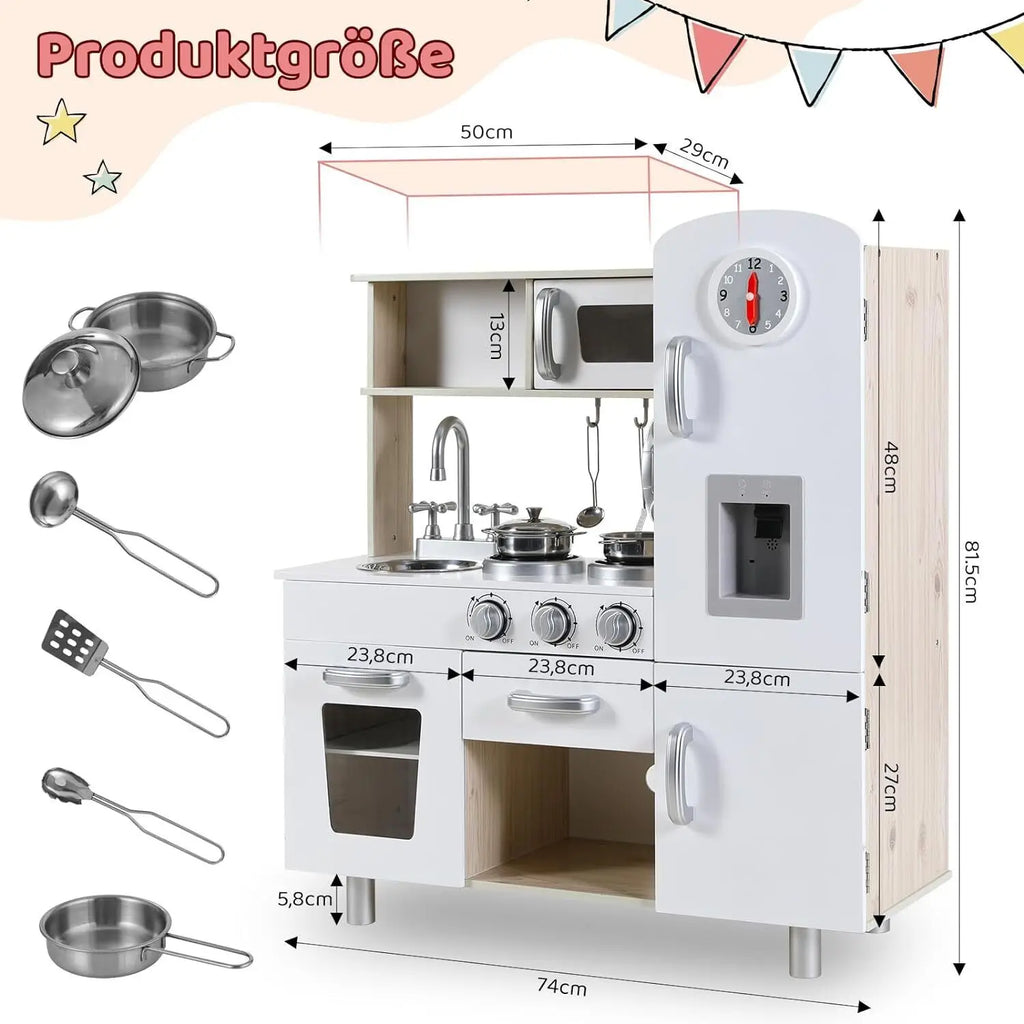 Kids Upright Wooden Kitchen Toy Playset