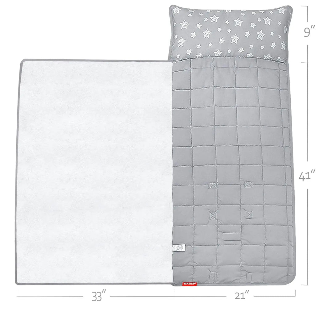 Soft Toddler Nap Mat with Pillow & Fleece Blanket
