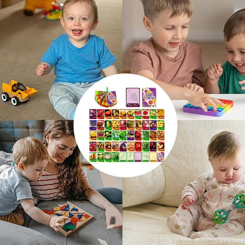 Kids Toddler Flash Cards 45PCS Funny Babies Learning