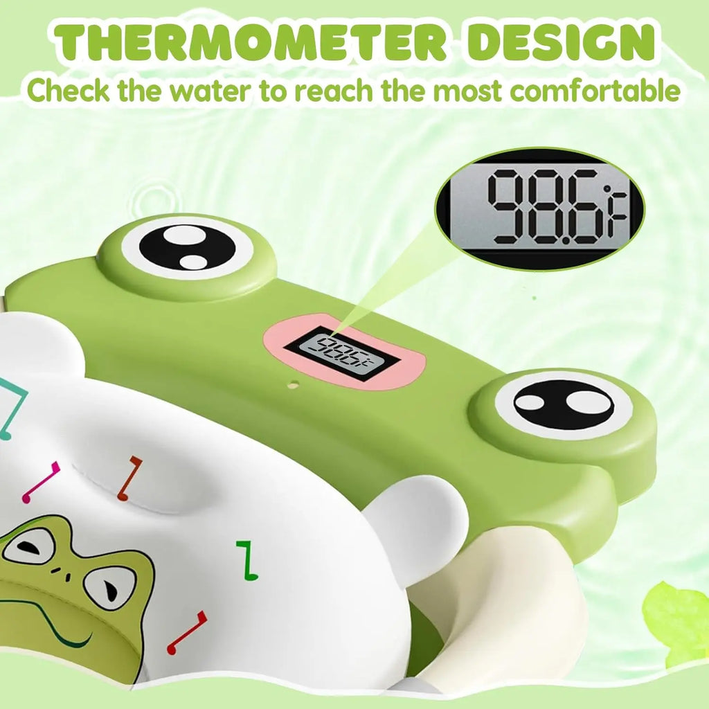 Baby Bath Tub with Bath Cushion Foldable Bathtub with Thermometer