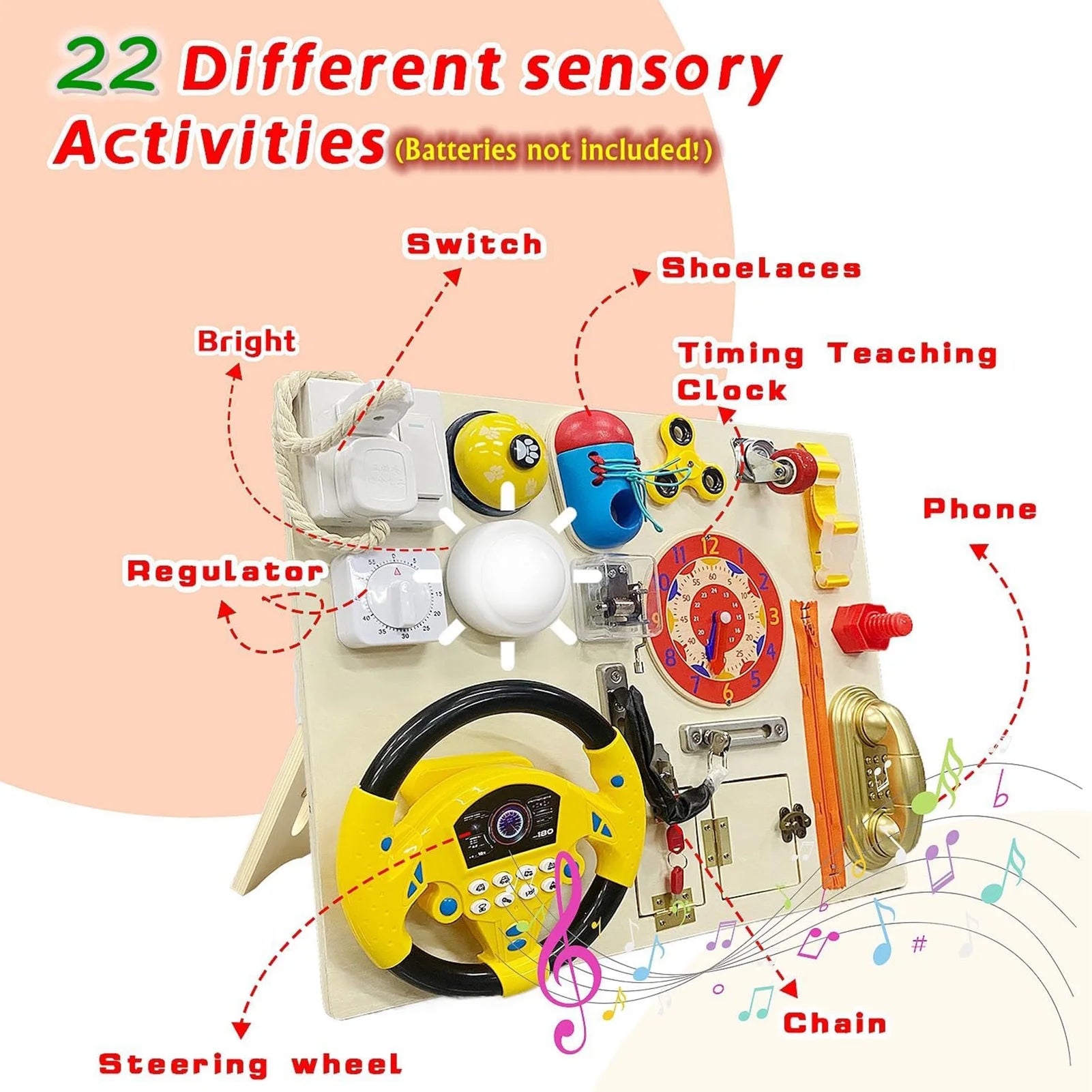 Toddler Sensory Activity Board Large Size Multifunctional Children Learning Toy