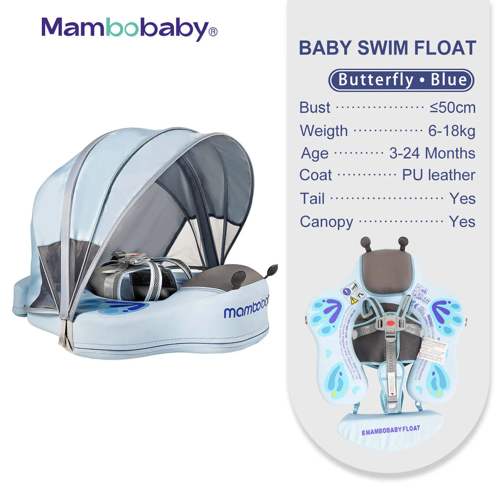 Non-Inflatable Baby Float with Canopy Chest Floater