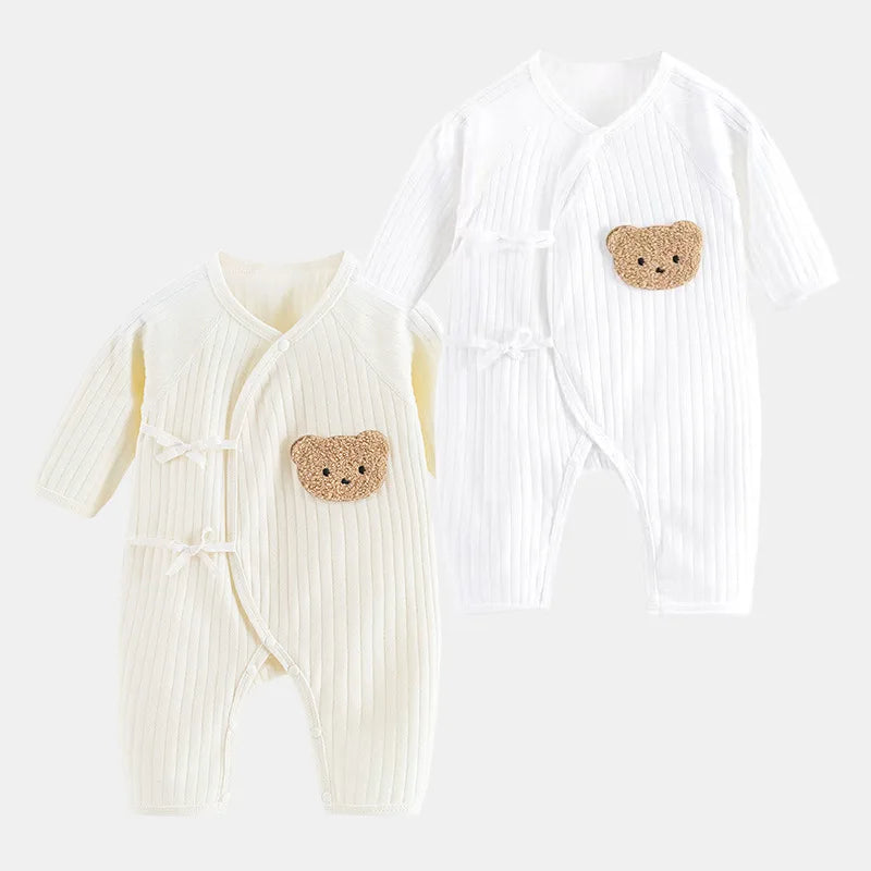 Cartoon Bear Baby Romper Spring Autumn Long Sleeved Clothes