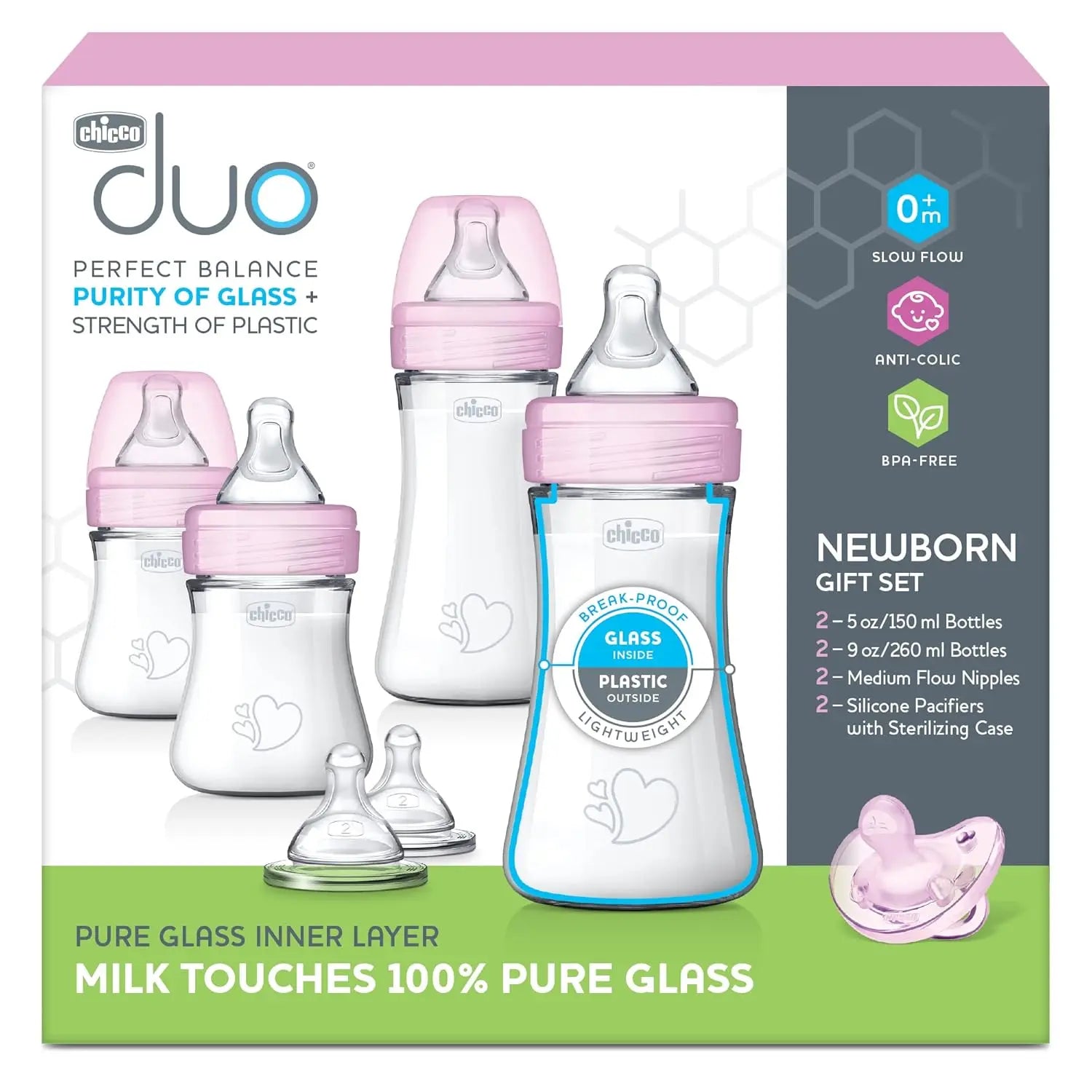 Hybrid Baby Bottle Set: Glass