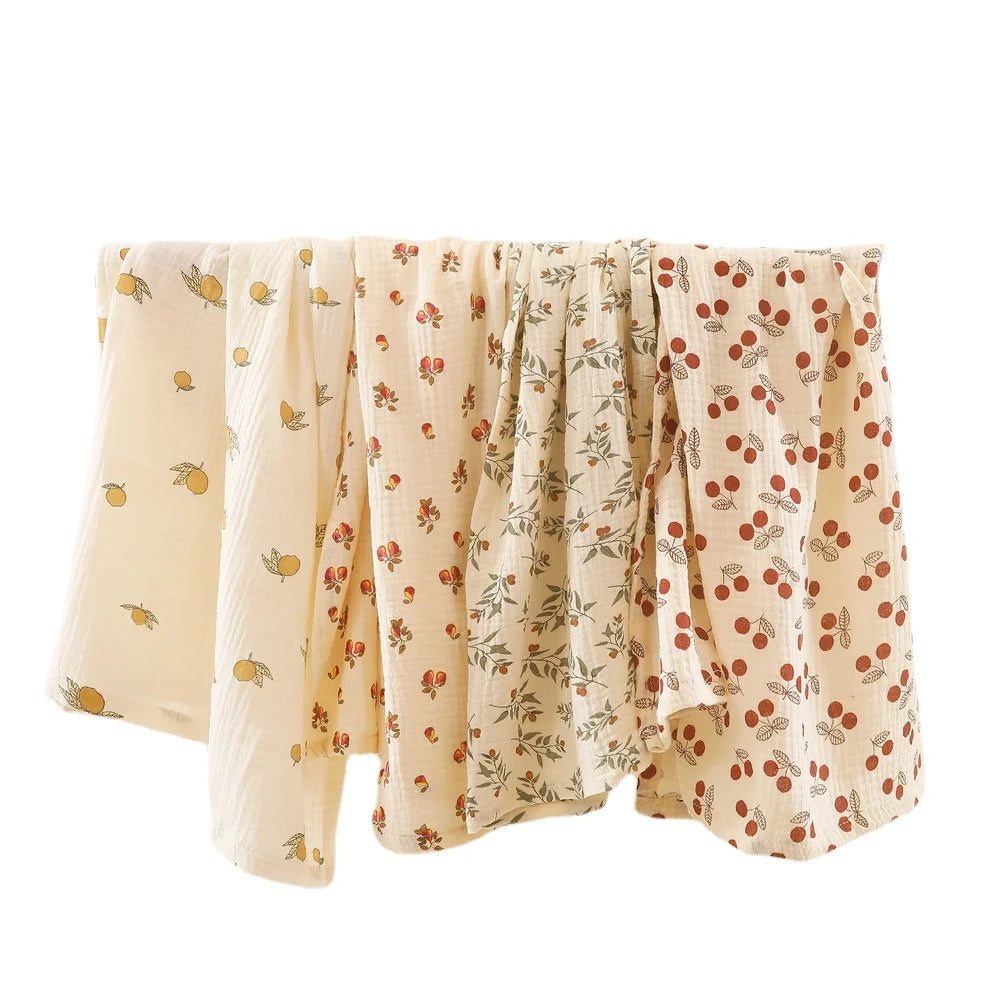 Cotton Swaddle Blanket Baby Blanket Floral
