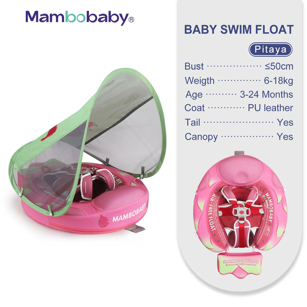 Non-Inflatable Baby Float with Canopy Chest Floater