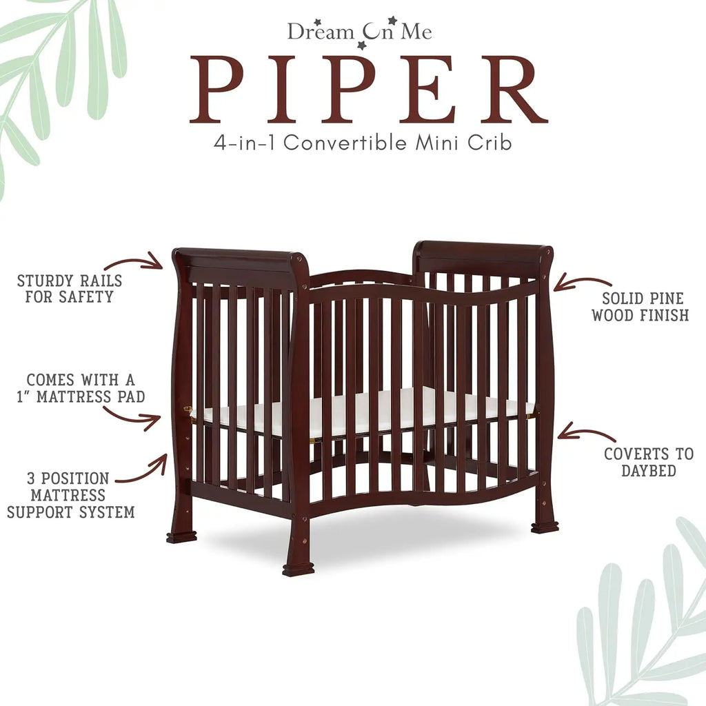 4-in-1 Convertible Mini Baby Crib with Changer & Storage