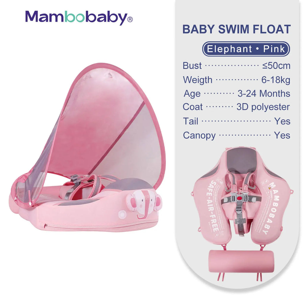 Non-Inflatable Baby Float with Canopy Chest Floater