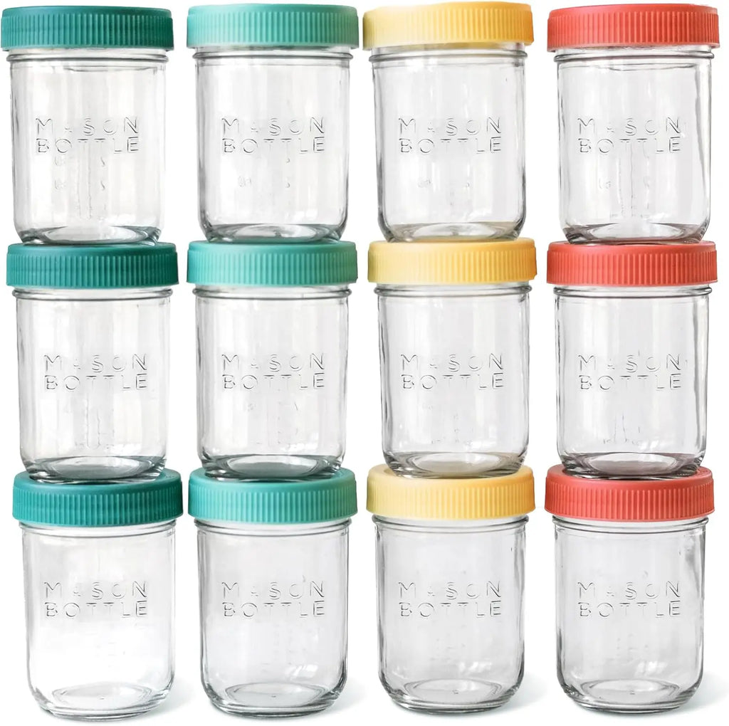 8oz Reusable Glass Baby Food Jars with Lids