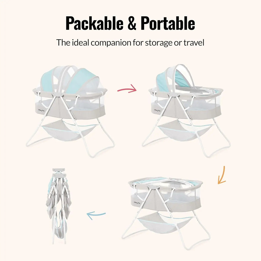 Lightweight Travel Baby Bassinet with Adjustable Canopy