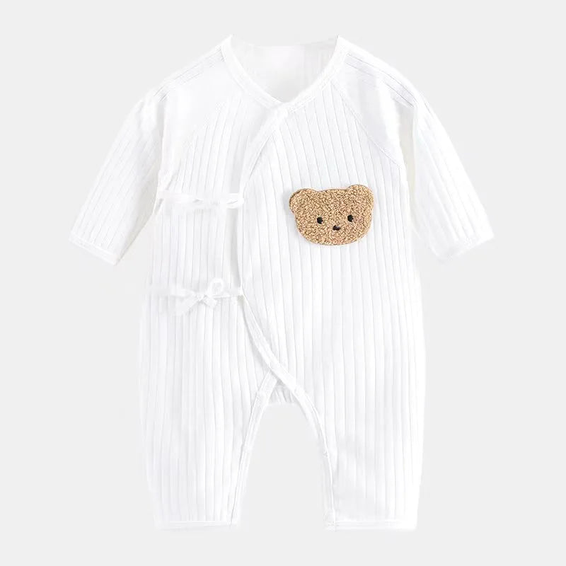 Cartoon Bear Baby Romper Spring Autumn Long Sleeved Clothes
