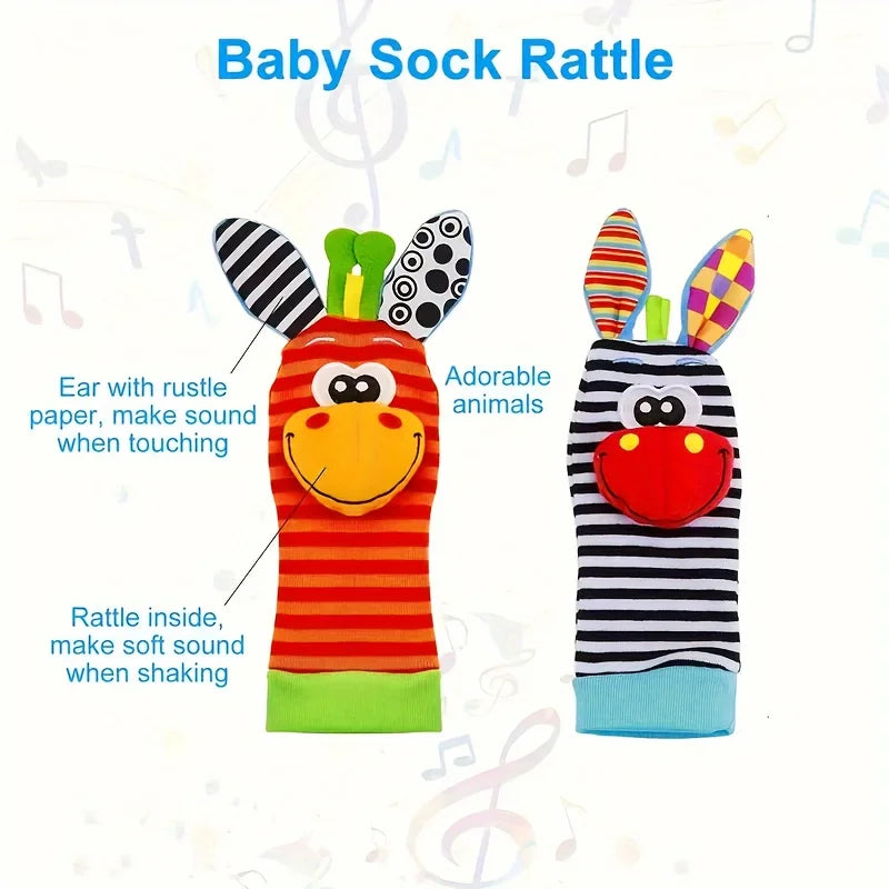 Baby Christening Gift Set, Includes Wrist and Sock Toys