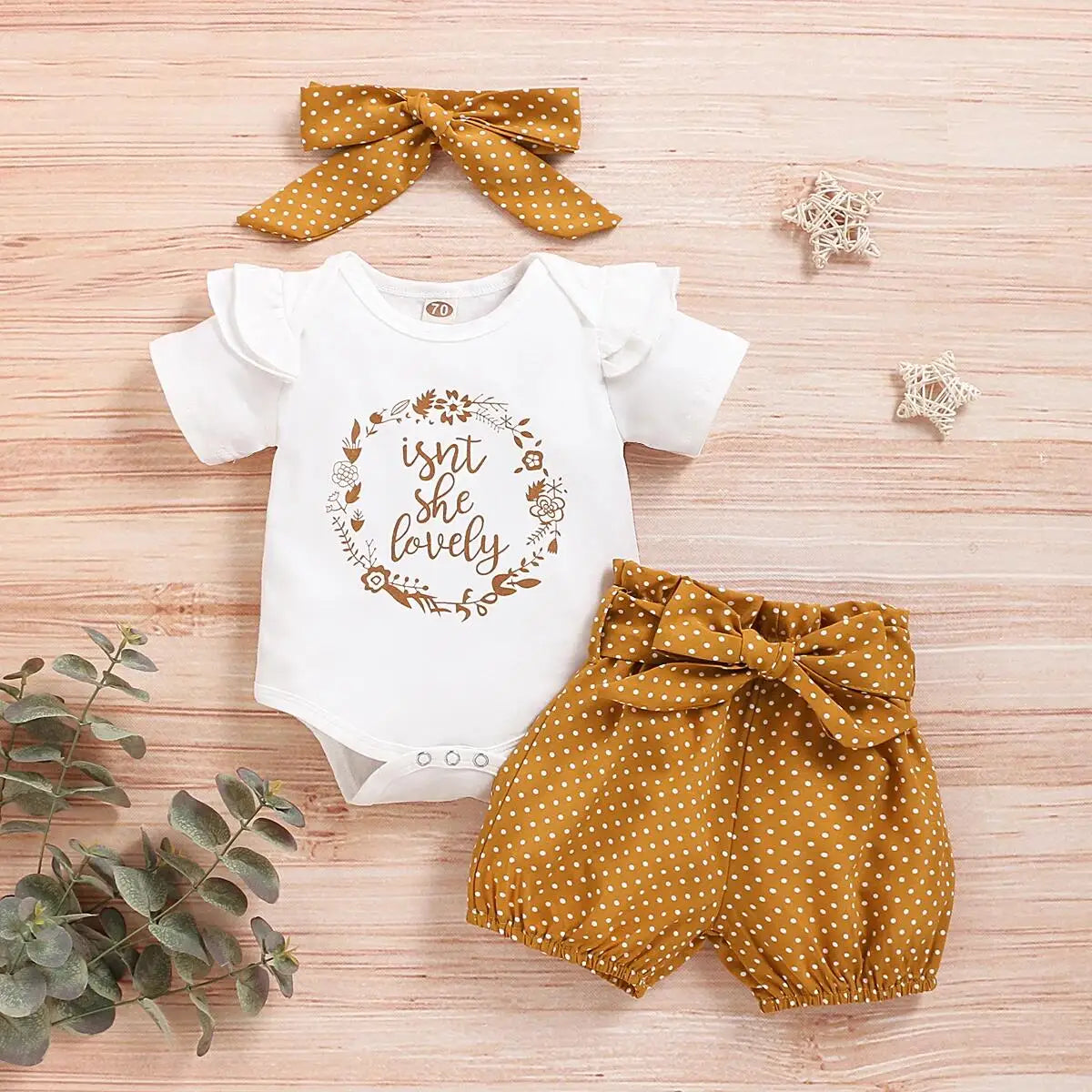 0-18 Month Newborn Baby Girls Clothes Romper 3PCS Cute Casual Set