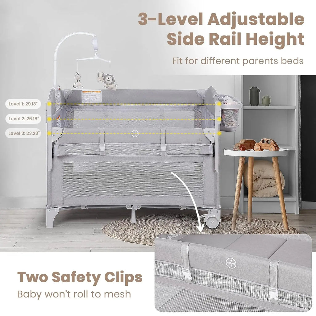 4-in-1 Portable Baby Bassinet with Mattress