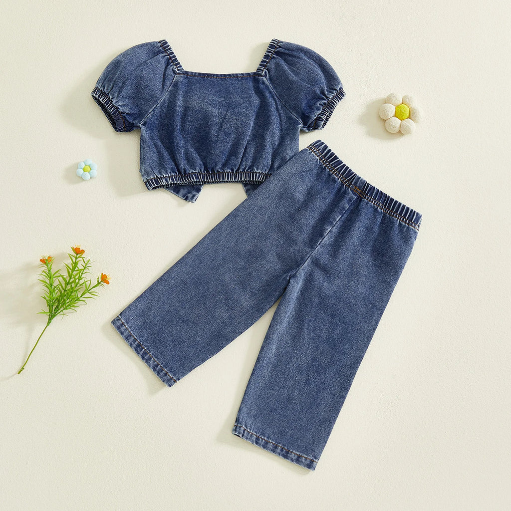 Toddler Baby Girls 2Pcs Clothing Set Denim Fashion