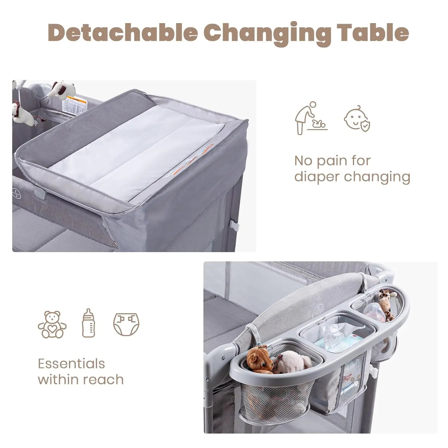 4-in-1 Portable Baby Bassinet with Mattress