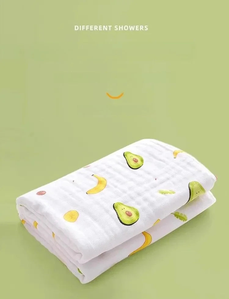 Newborn Printed Cotton Muslin Gauze Swaddle Blanket