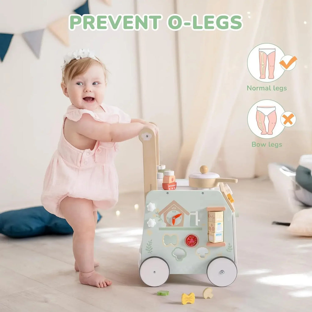 Adjustable Height Speed Wooden Baby Walker