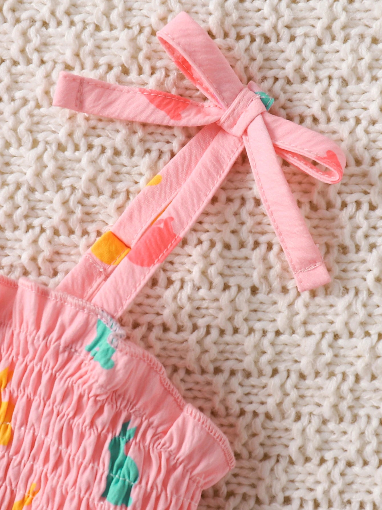 Newborn Baby Girl Rabbit Print Romper Set