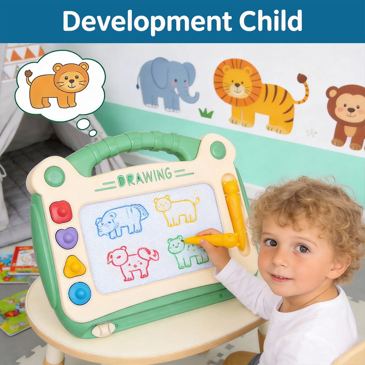 Kids Magnetic Drawing Board with Stand