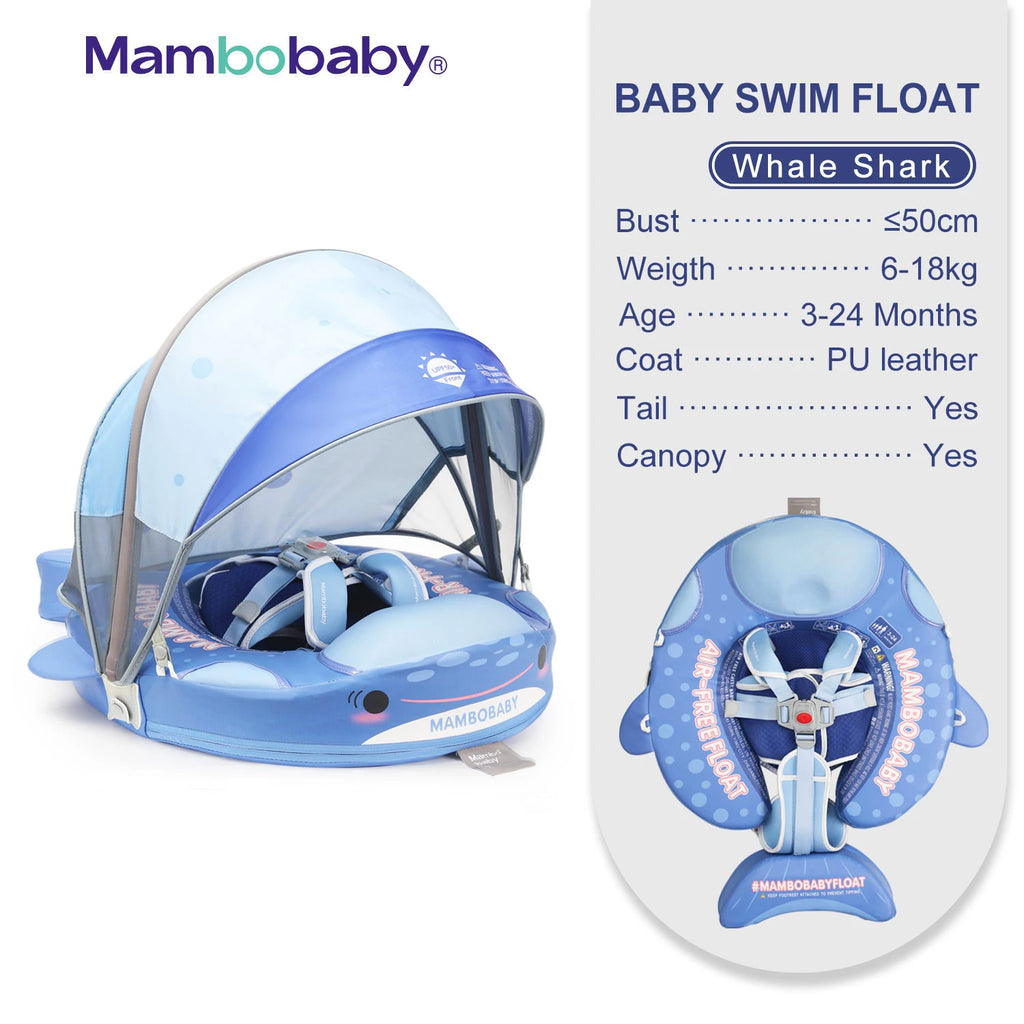 Non-Inflatable Baby Float with Canopy Chest Floater