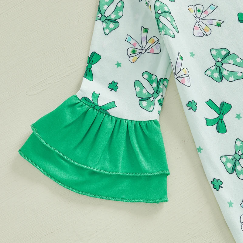 Adorable Baby Girls St Patrick s Day Shamrock Romper