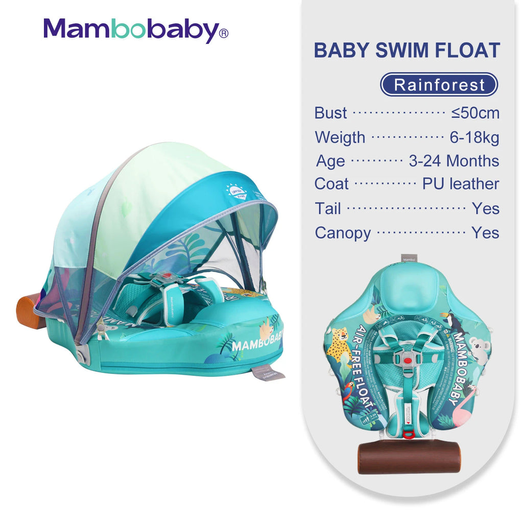 Non-Inflatable Baby Float with Canopy Chest Floater