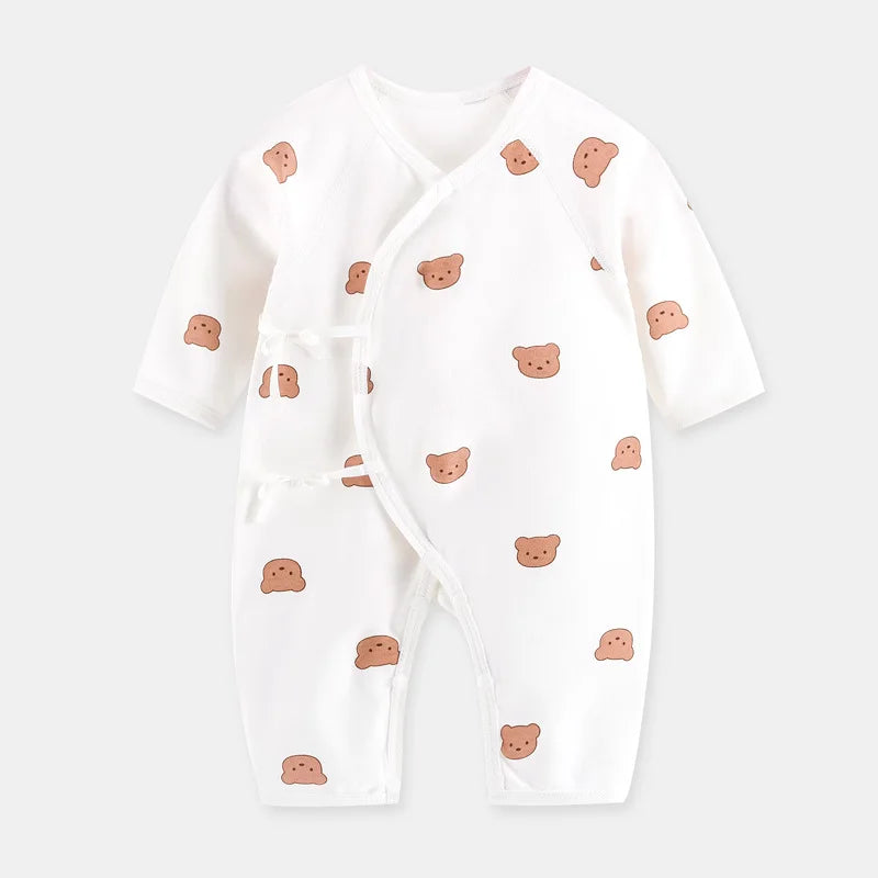 Cartoon Bear Baby Romper Spring Autumn Long Sleeved Clothes