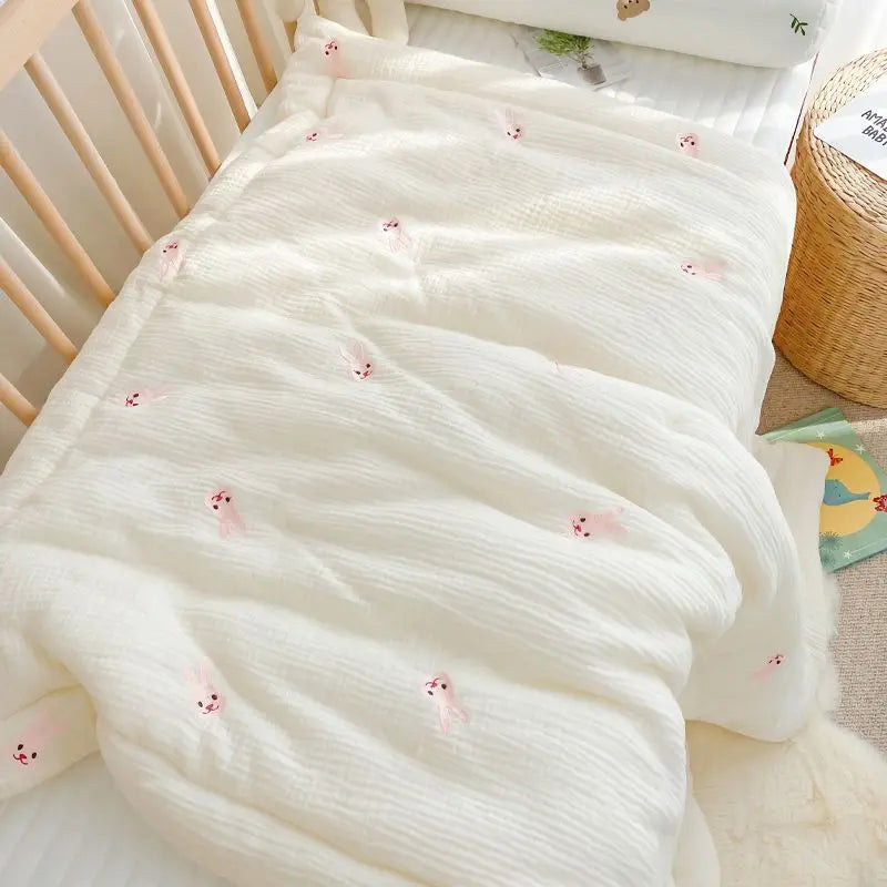 Newborn Soft Cotton Cartoon Bear Bunny Quilt