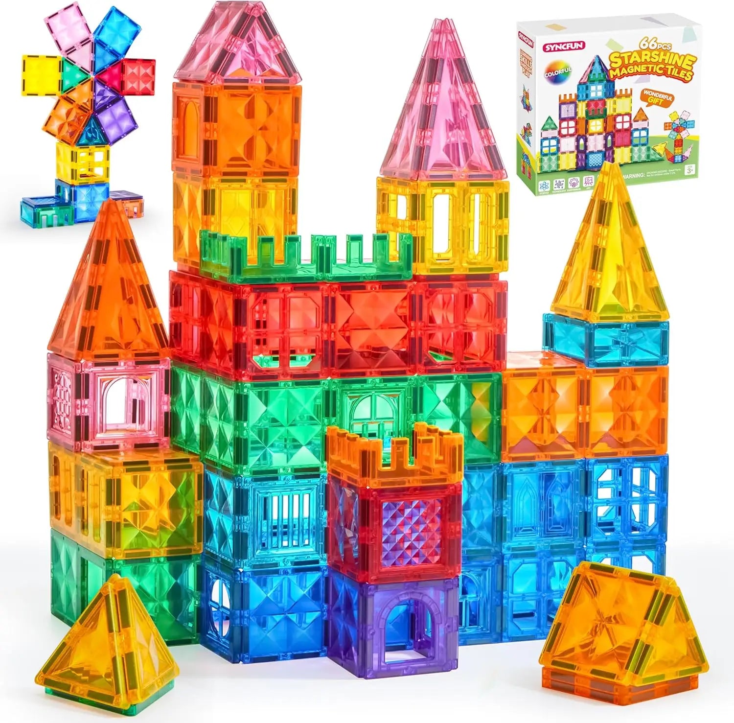 JOYFY 66PCS Magnetic Building Tiles Toys