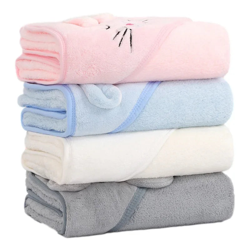 Cartoon Animal Baby Bath Towels Soft Newborn Hooded