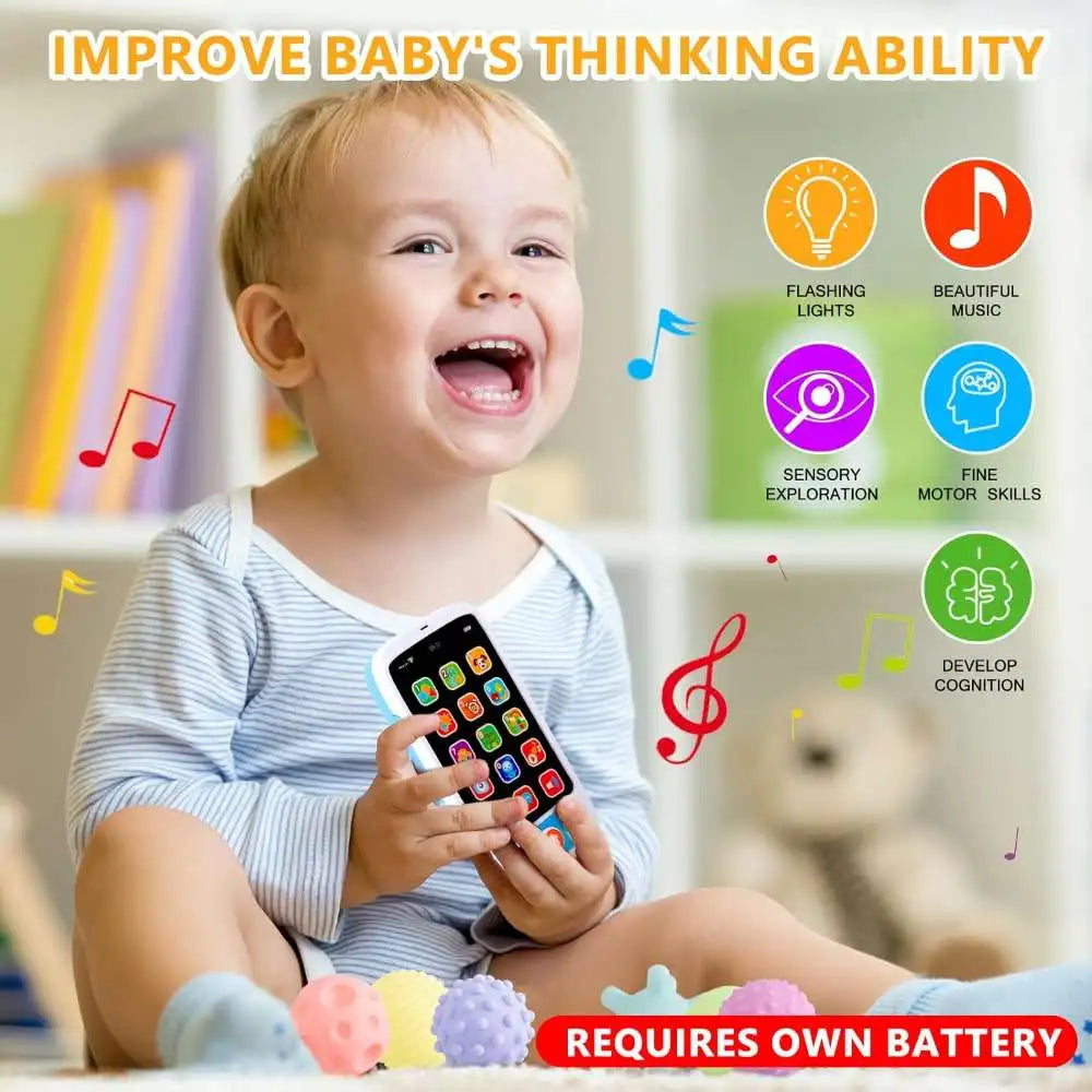 Pull String Teether, Analog Cell Phone, Sensory Shapes Simulation Remote Control