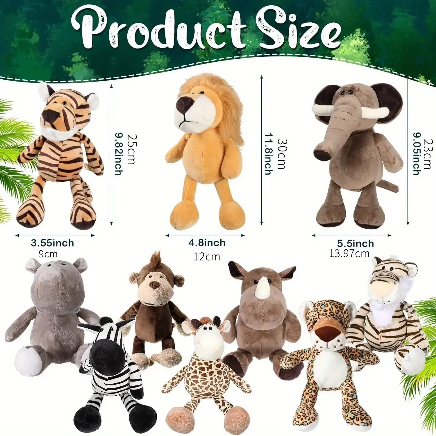 10 Pcs Stuffed Giraffe Plush Animal Toy