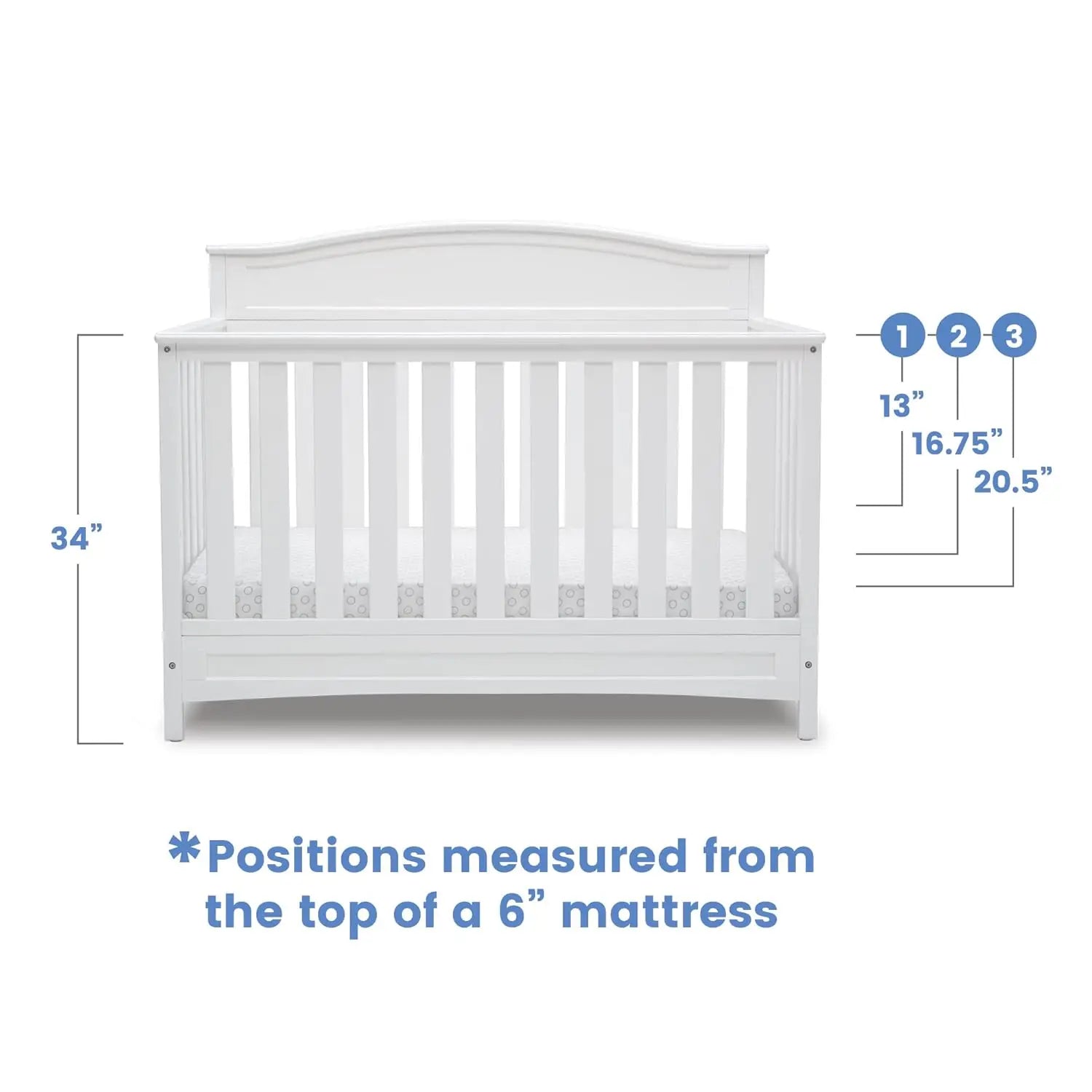4-in-1 Convertible Baby Crib with Greenguard