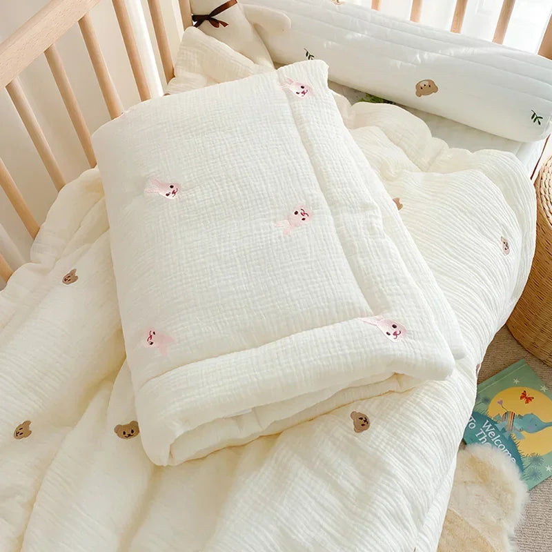 Newborn Soft Cotton Cartoon Bear Bunny Quilt