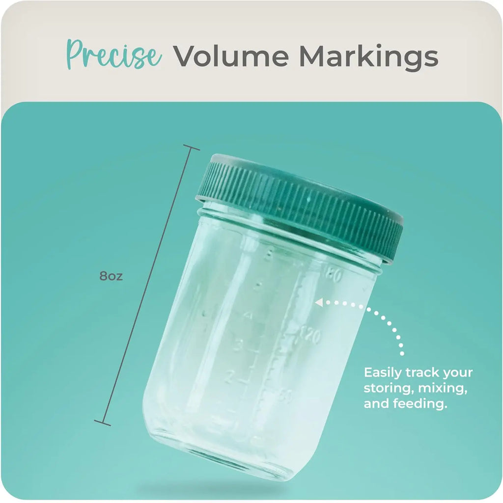 8oz Reusable Glass Baby Food Jars with Lids