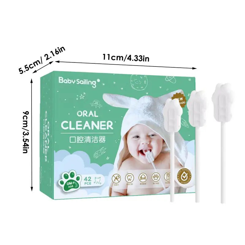 42 Pcs Portable Baby Tongue Cleaner Baby Oral Cleaning