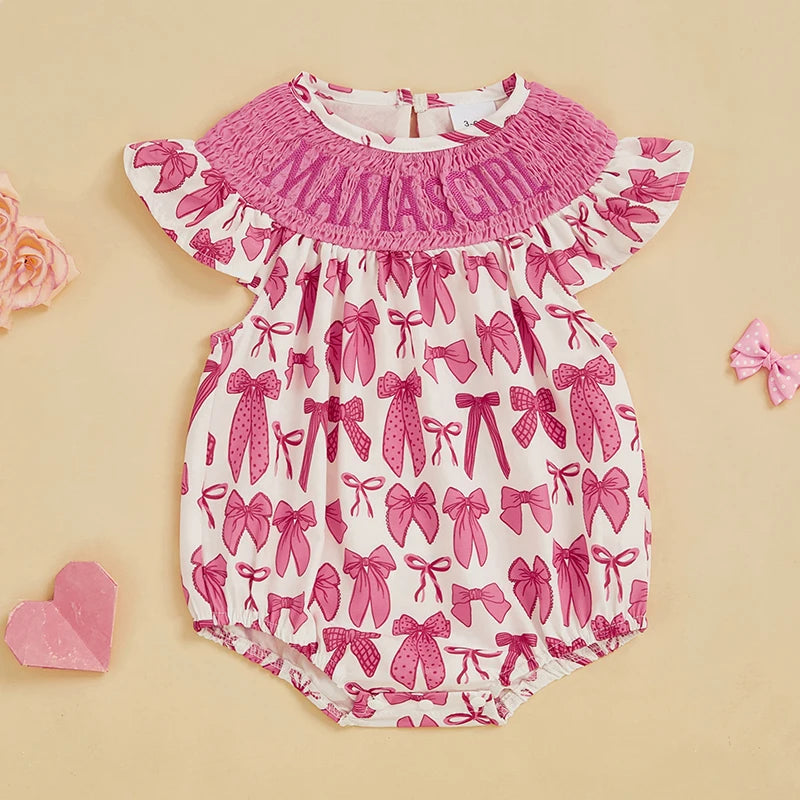 Adorable Baby Girls Rompers with Cute Bow