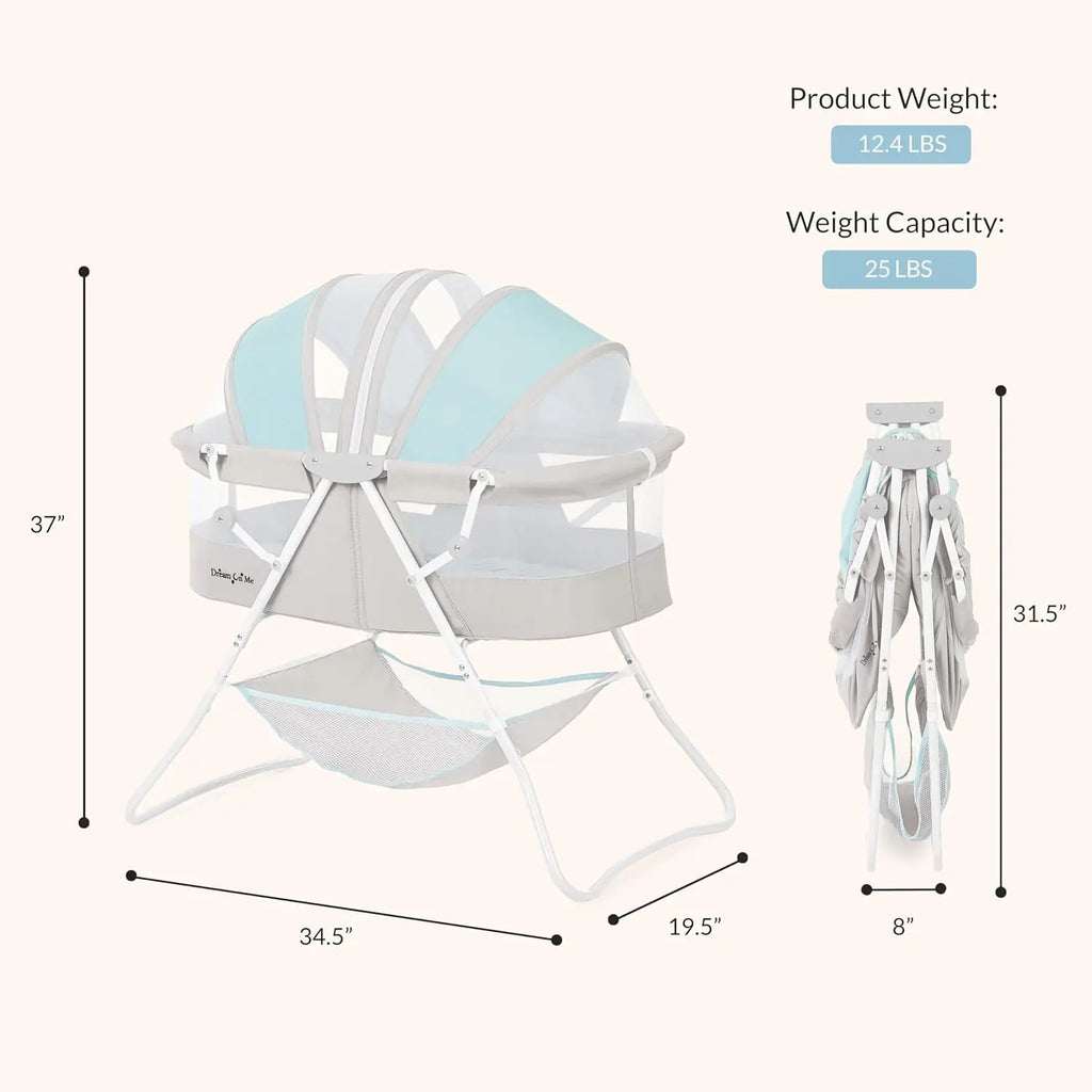 Lightweight Travel Baby Bassinet with Adjustable Canopy