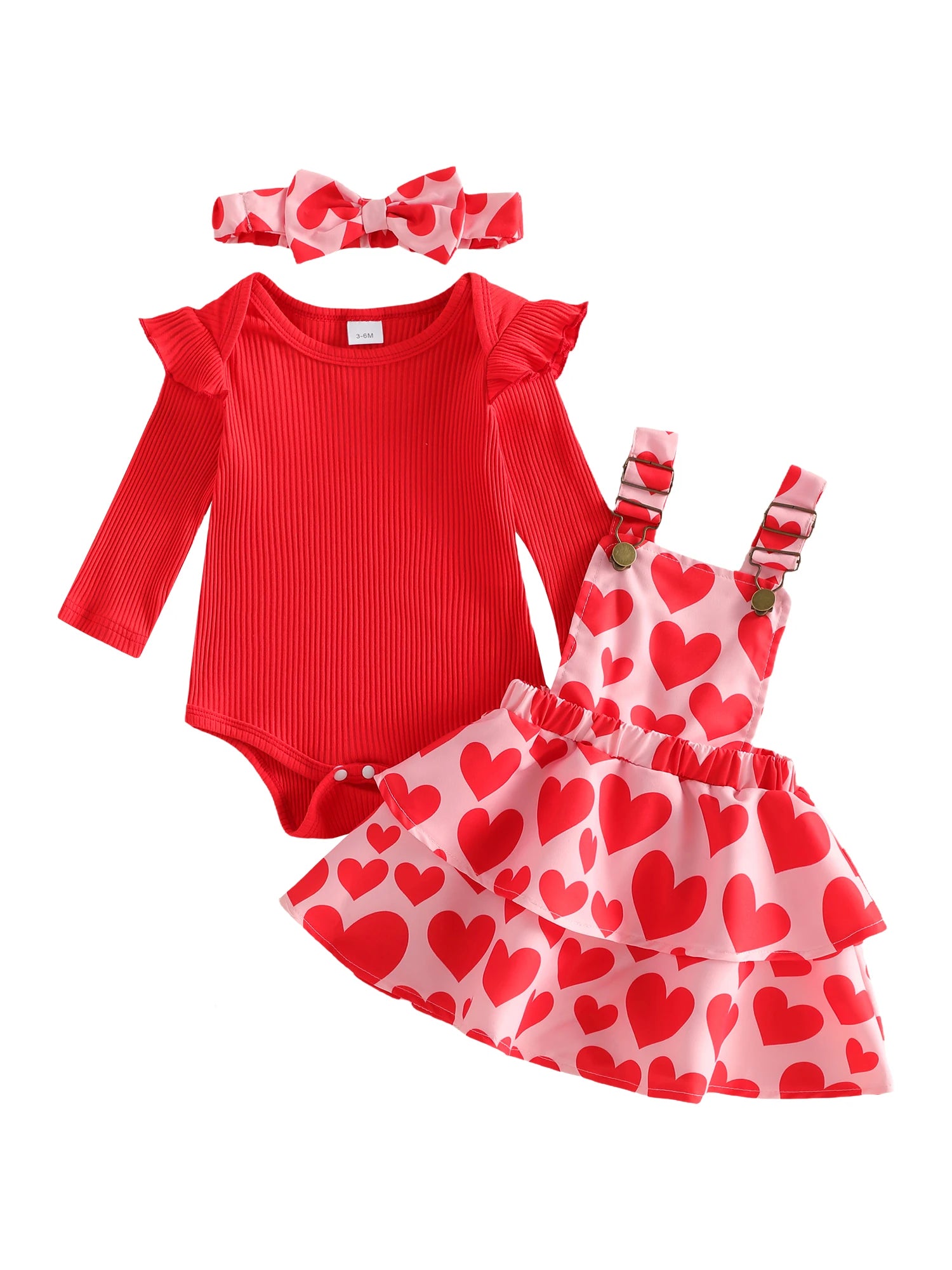 3Pcs Baby Girl Valentine s Day Outfit