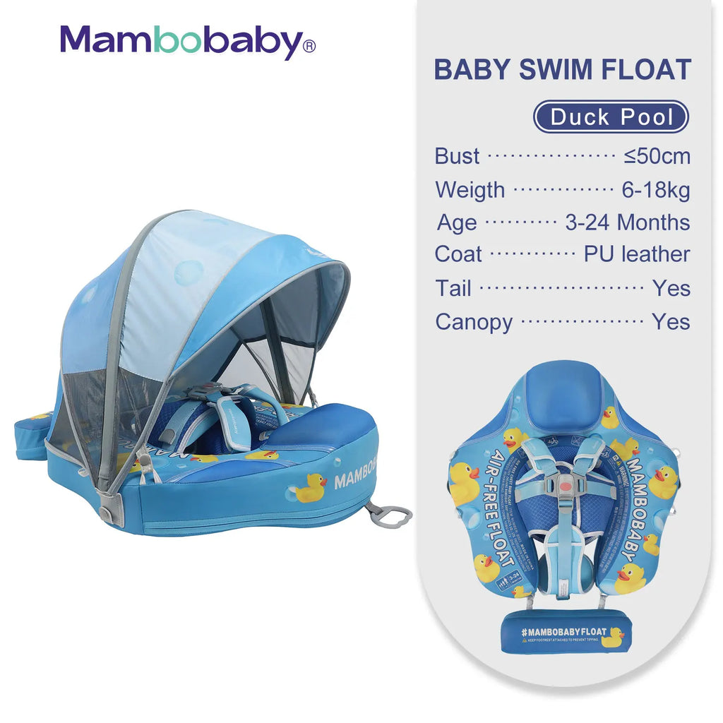 Non-Inflatable Baby Float with Canopy Chest Floater
