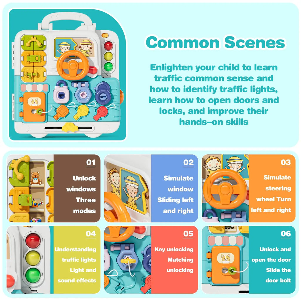 Toddler Musical Busy Board Kids Learning Sensory Toys