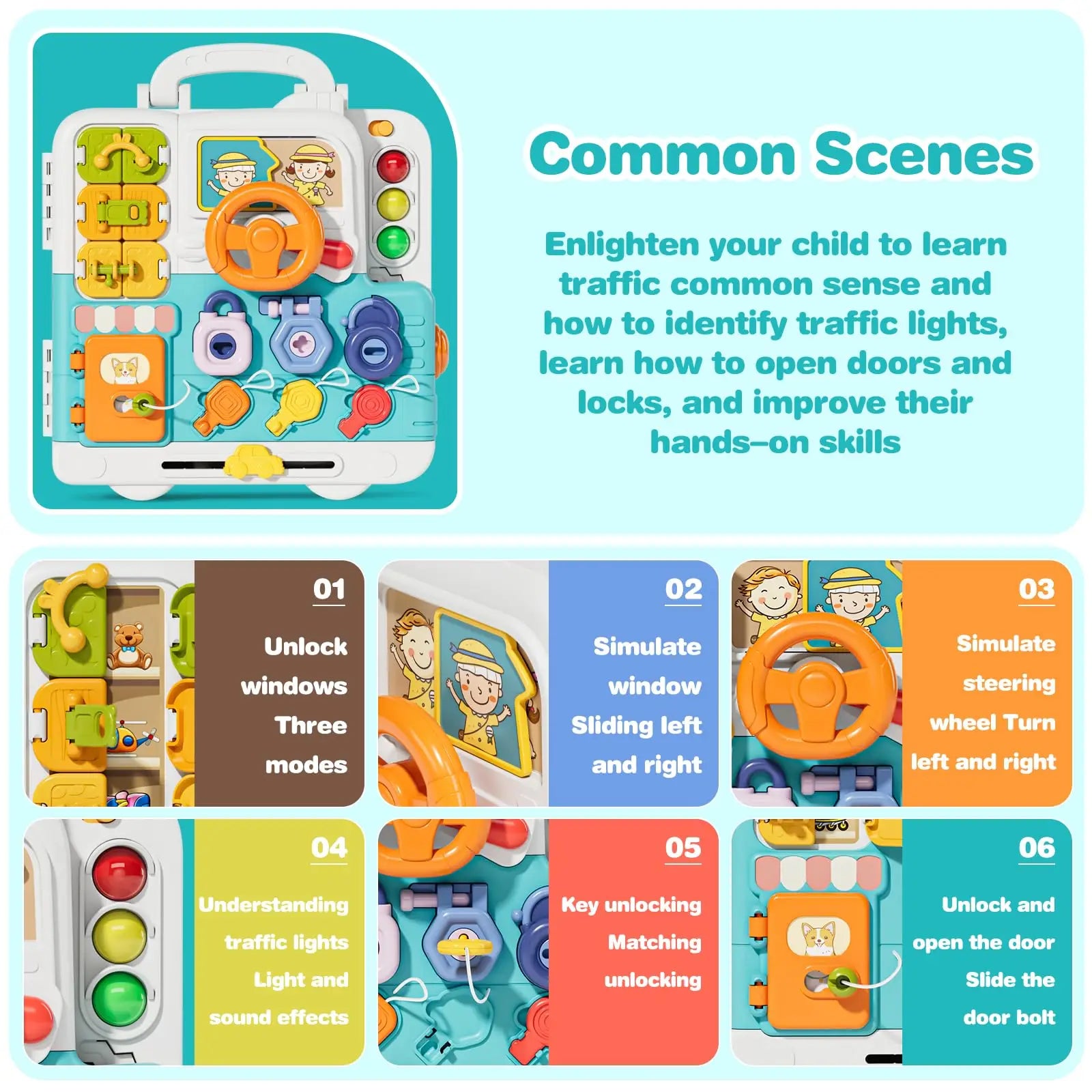 Toddler Musical Busy Board Kids Learning Sensory Toys