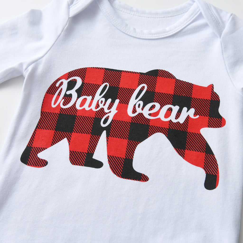 Newborn Baby Boy Clothes Set Long Sleeve Bear Print