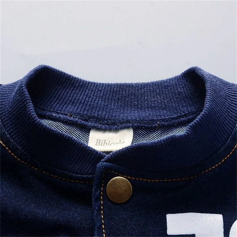 Spring and autumn toddler boy 76 decorative printed coat