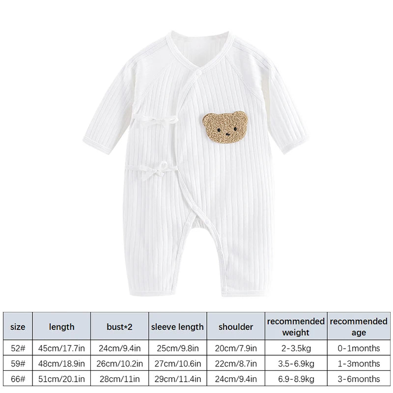 Cartoon Bear Baby Romper Spring Autumn Long Sleeved Clothes