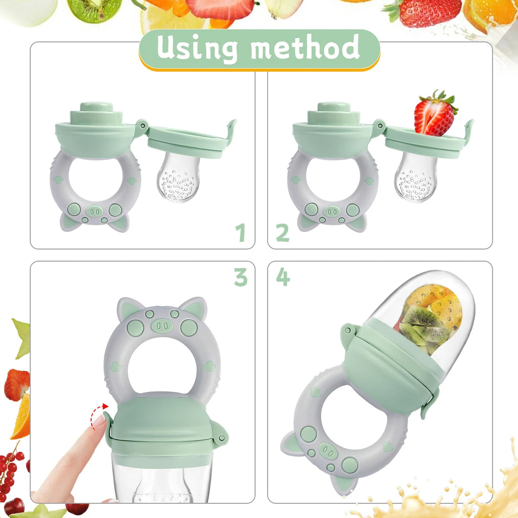 4pcs/set Silicone Fruit & Vegetable Feeder for Infants and toddlers